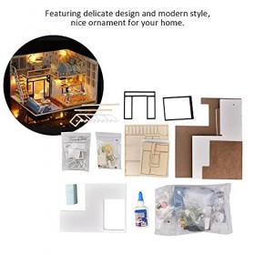 Maison De Poupée Miniature DIY avec Meubles Et Lumières LED, Mini-Maison en Bois à Assembler, Kits De Maison De Poupée, Jouet