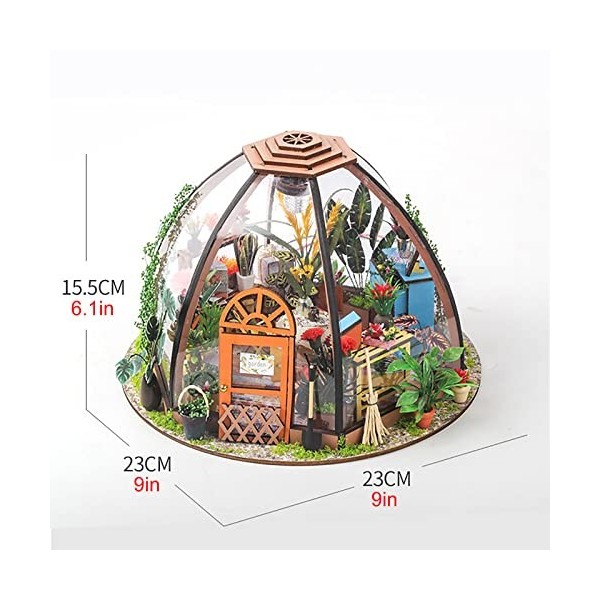 DLGF Maison de Poupées en Bois 3D avec Meubles, Maison Miniature a Construire Échelle 1:24, Grand Cadeau Dartisanat Fait à L