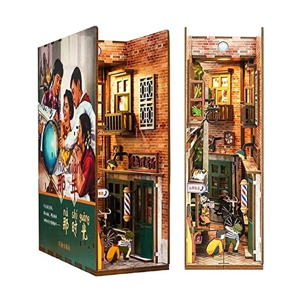 Puzzle en bois 3D, Kit de maison de poupée miniature à faire soi-même avec meubles LED Kit de maison de poupées miniatures Ét