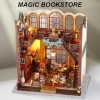 THEGO Magic Bookstore Maison de poupée miniature 3D à faire à la main - Décoration créative - Anniversaire pour enfants