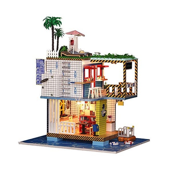 Kit de maison de poupée miniature bricolage, maison en bois créative assemblée maison de poupée bricolage à la main Mini appa