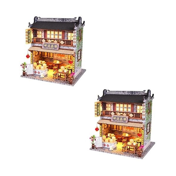 ibasenice 1Pc Bricolage Cottage Faire Semblant Bricolage Maison De Jouet Maison en Verre Ornement Train Paysage Maisons Poupé