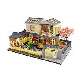 luckiner Maison de poupée miniature en bois avec housse de protection anti-poussière