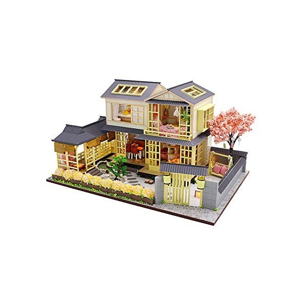 luckiner Maison de poupée miniature en bois avec housse de protection anti-poussière