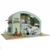 PW TOOLS Kit Maison Miniature,poupée en Bois avec Musique et lumière | Ensemble Meubles Petite Maison, idée Cadeau Chambre cr