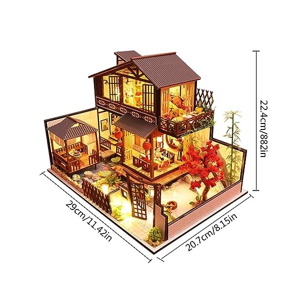 Kit de maison de poupée bricolage, kit de maison miniature avec un design de grenier rose, kit de petite maison pour enfaants