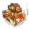 Kit de maison de poupée bricolage, kit de maison miniature avec un design de grenier rose, kit de petite maison pour enfaants