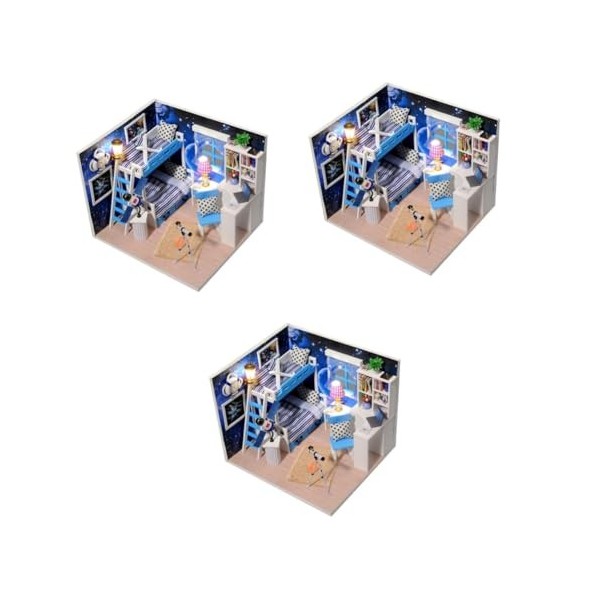 Toyvian 2 Pièces Bricolage Maison en Bois Mini Maison Kits Maison en Bois Modèle Maison De Poupée Mini Mini Maison Bambou 3D 