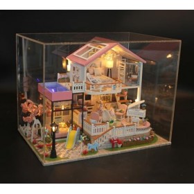 Bricolage Miniatures Maison De Poupée Kits Dartisanat Puzzle en Bois Lumière LED Kit De Meubles Maisons De Poupée pour Anniv