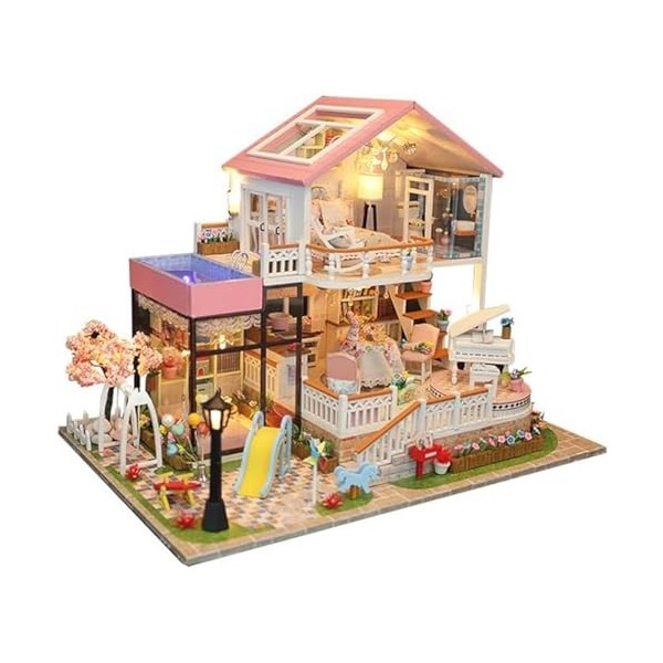 Bricolage Miniatures Maison De Poupée Kits Dartisanat Puzzle en Bois Lumière LED Kit De Meubles Maisons De Poupée pour Anniv