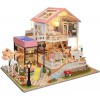 Bricolage Miniatures Maison De Poupée Kits Dartisanat Puzzle en Bois Lumière LED Kit De Meubles Maisons De Poupée pour Anniv