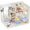 Kisoy Maison de poupée miniature romantique et mignonne - Kit créatif - Cadeau parfait pour les amis, les amoureux et la fami