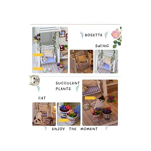 Kisoy Maison de poupée miniature romantique et mignonne - Kit créatif - Cadeau parfait pour les amis, les amoureux et la fami