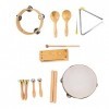Gaeirt Instruments de percussion Orff, ensemble dinstruments de musique pour enfants 9 pièces pour jouets de musique éducati
