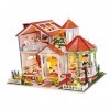 Ioensy Kits de Meubles de Maison de Poupée Bricolage Cottage de Lumière LED en Bois 3D pour Noël