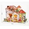 Ioensy Kits de Meubles de Maison de Poupée Bricolage Cottage de Lumière LED en Bois 3D pour Noël