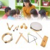 Gaeirt Instruments de percussion Orff, ensemble dinstruments de musique pour enfants 9 pièces pour jouets de musique éducati