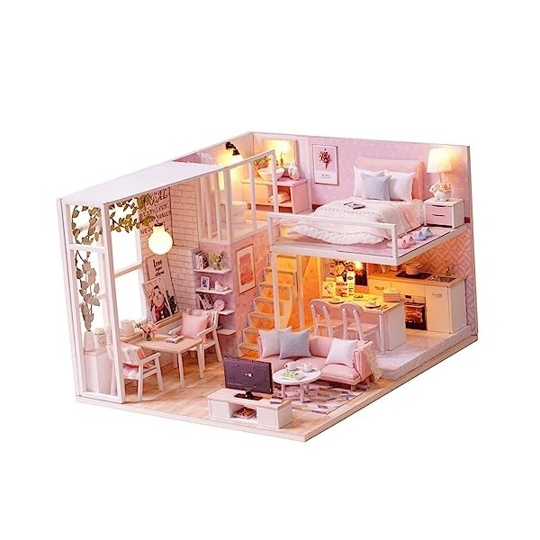 Alasum 1 Pc Modèle De Maison 3D Kit De Construction De Maquettes en Bois Meubles De Maison De Poupée Kit Doutils De Maison D