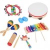 Jouets de musique en bois, instruments de percussion en bois de tambour de xylophone avec des maracas pour le cadeau dannive