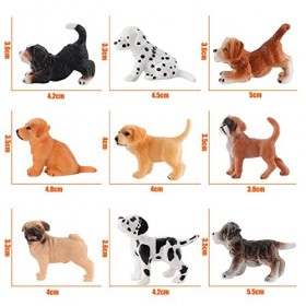 HOMNIVE Figurines De Chien, 10 Pièces Figurines De Chiot Mignonnes Figure Animale Réaliste, Ensemble De Jouets De Figurines, 