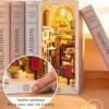 Modèle éducatif Kits de Coin de Livre for Adultes, kit de Maison de poupée Diorama de Serre-Livre à Faire soi-même, allée de 