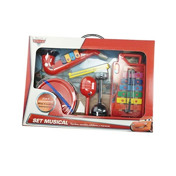 REIG Cars Set Xylophone-Tambour-Saxophone et Maracas, 5311.0