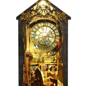 Amagogo Kits de Serre-Livres à Faire soi-même, Salle créative, Puzzle 3D en Bois, Support de Serre-Livres, Maison Miniature p