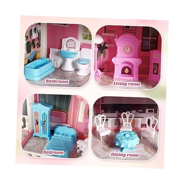 ABOOFAN Fille Jouets Maison De Poupée Enfants Jouets Enfant en Bas Âge Jouets Manoir Playhouse Enfant Playhouse Bâtiment Poup