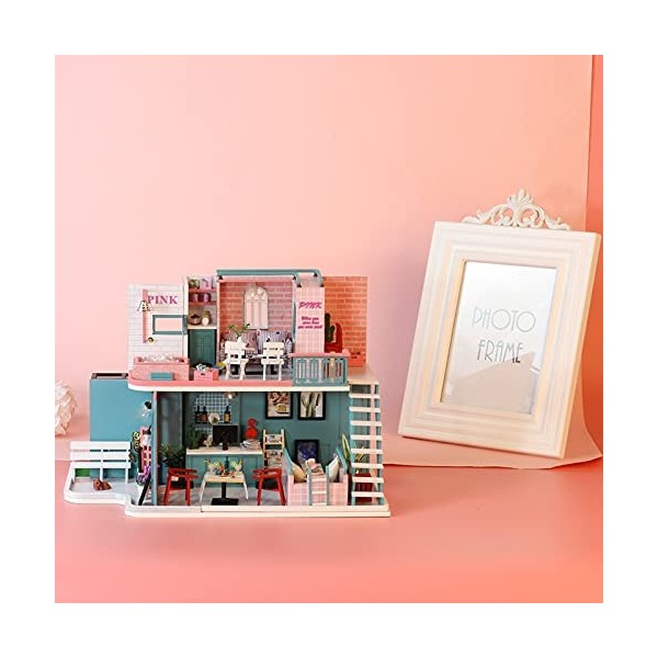 Coffee Shop Dollhouse, Kit de Maison de poupée Cadeau danniversaire pour Coffee Shop pour Enfants