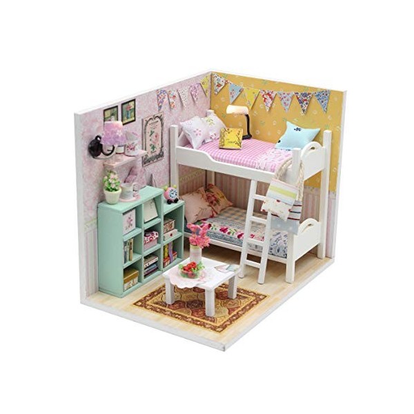 Kisoy Maison de poupée miniature romantique et mignonne - Kit créatif - Cadeau parfait pour les amis, les amoureux et les fam