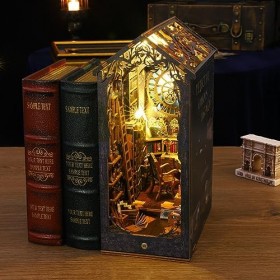 Maison De Poupée Miniature avec Kit De Meubles, Kit De Maison De Bricolage en Bois Bricolage 3D avec Lumière LED, Jouets De M