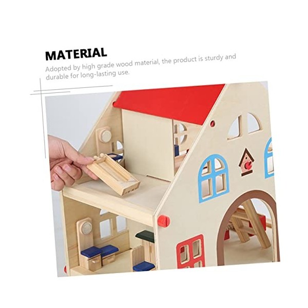 Toyvian 1 Ensemble en Bois pour Enfants Salle De Jouets Jeu De Rôle pour Cabane Exquise Petit Jeu Accessoires Assemblage Vill