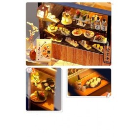 Assembler des modèles de bâtiments Pour: Kit de bricolage Miniature en bois Petite maison Sushi Modèle dassemblage de meuble