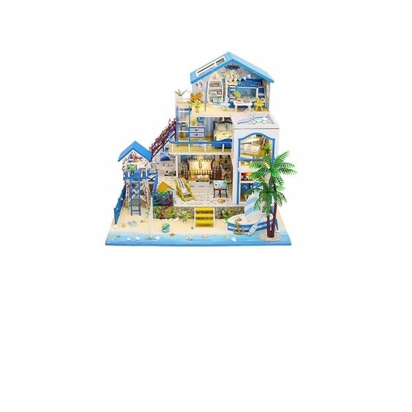 FLYUFO Assembler des modèles de bâtiments pour: Grand Bricolage Miniature Split Kit mer Villa Meubles en Bois Split modèle Ad