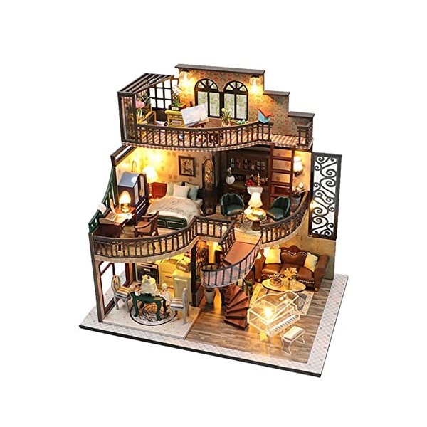 Oshhni de Construction de Maison de Poupée 3D Miniature pour Enfants et Passionnés dArtisanat, Modèle Unique