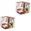 Totority 2 Ensembles Bricolage Maison De Poupée en Bois Enfants Cadeau De Noël Cabine Miniature Maisons De Poupée en Bois ave