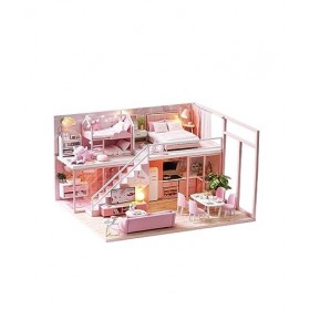 FLYUFO Assembler des modèles de bâtiments pour: Construction de Maison de poupée modèle Meubles en Bois Blocs de Construction