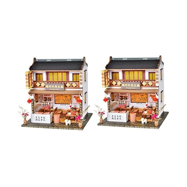 Toyvian 2 Pcs Bricolage Cottage Trains Miniatures Jouets Artisanat Jouets Train Maisons De Paysage Château De Poupée Rôle Sem