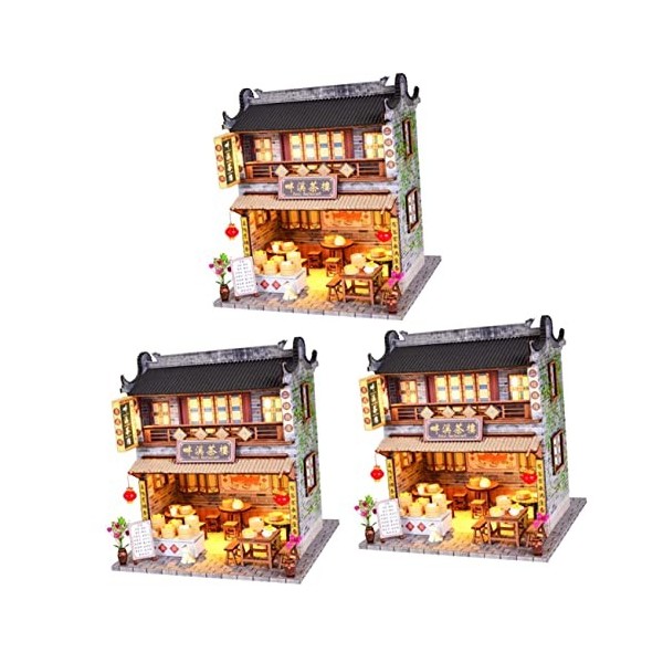 Toyvian 2 Pcs Bricolage Cottage Trains Miniatures Jouets Artisanat Jouets Train Maisons De Paysage Château De Poupée Rôle Sem