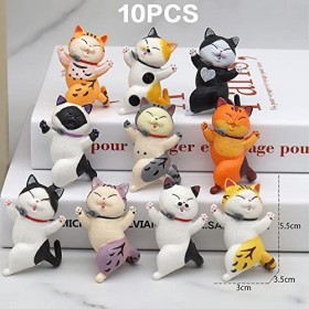 XiXiRan Miniature Chat*10, Figurines de Chat Réalistes, Figurines danimaux de Chat, Chat Miniature Figurine, Mini Figurine O