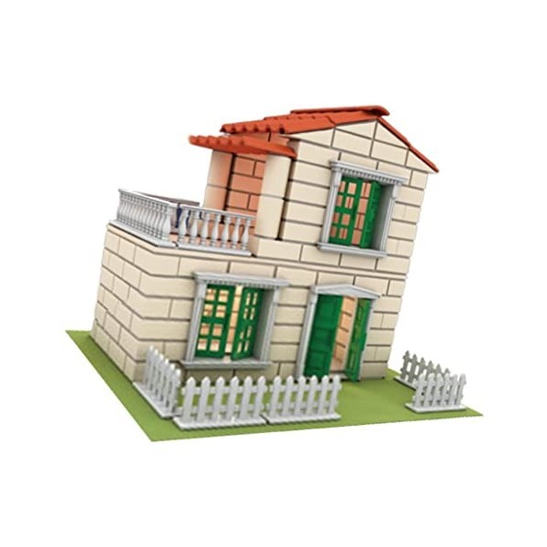 Perfeclan Simulation DIY Cottage Villa, avec Ciment Éducation Préscolaire Jouet Mini Assemblage de Brique pour Garçon Préscol