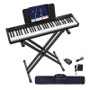 Piano à clavier 61 touches avec touches semi-lestées et support de clavier, support de piano électronique portable Interface 