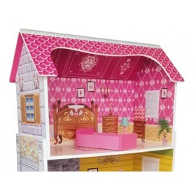 Teorema - 40602 - Maison de poupée en Bois avec 3 étages et 5 pièces - Hauteur 96 cm - Décoration