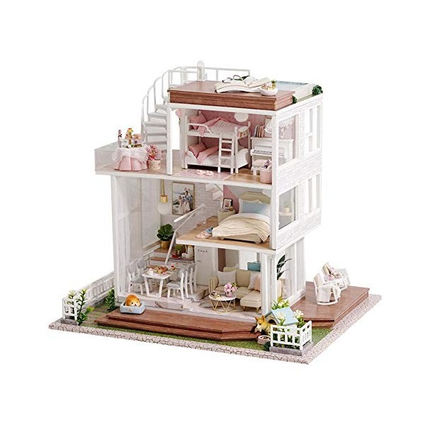 Miniature De Maison De Poupée Zhongkaihua Avec Meubles, Kit De Maison De Poupée En Bois Bricolage, Si Bien Construit Le Modèl