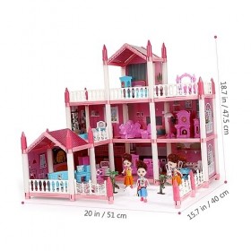 VALICLUD Jouets De Construction De Maison De Jeu pour Tout-Petits Ensemble De Jeu De Poupées Chambre De Princesse avec Meuble