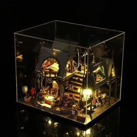 Oshhni Kits de Maison de poupée Miniature Bricolage modèle de Maison de poupée en Bois, décor à la Maison, modèle de Mini Mai