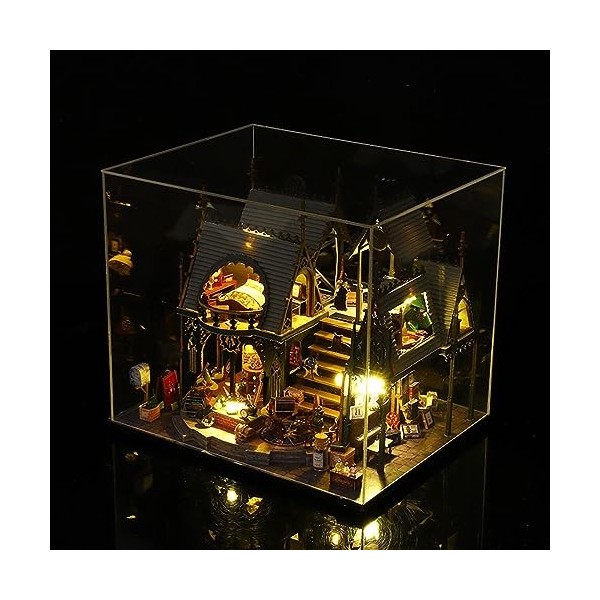 Oshhni Kits de Maison de poupée Miniature Bricolage modèle de Maison de poupée en Bois, décor à la Maison, modèle de Mini Mai