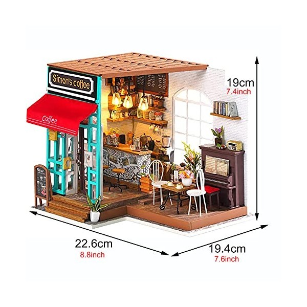 QLLL Maison de Poupée, Maison Miniature a Construire à Léchelle 1:24 avec Meubles, Maison de Poupées en Bois