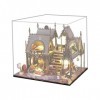 Perfeclan Kits Miniatures de Bricolage pour Maison de Poupée avec Couvercle Anti-poussière et Puzzles 3D LED pour Enfants