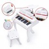 Hape Piano à Queue en Bois Électronique Blanc - Instrument de Musique en Bois à 30 Touches - Jouet pour Enfant dès 3 ans - Fi